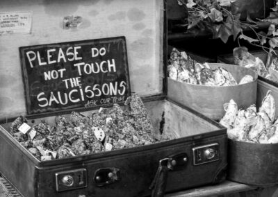 Do not touch the Saucissons, Borough Market, London UK